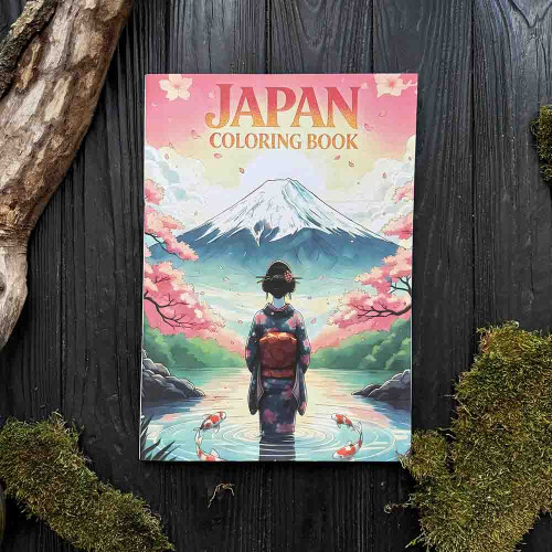 Розмальовка в японському стилі Anime Coloring Book з самураями та японськими пейзажами Розмальовка в японському стилі Anime Coloring Book з самураями та японськими пейзажами
